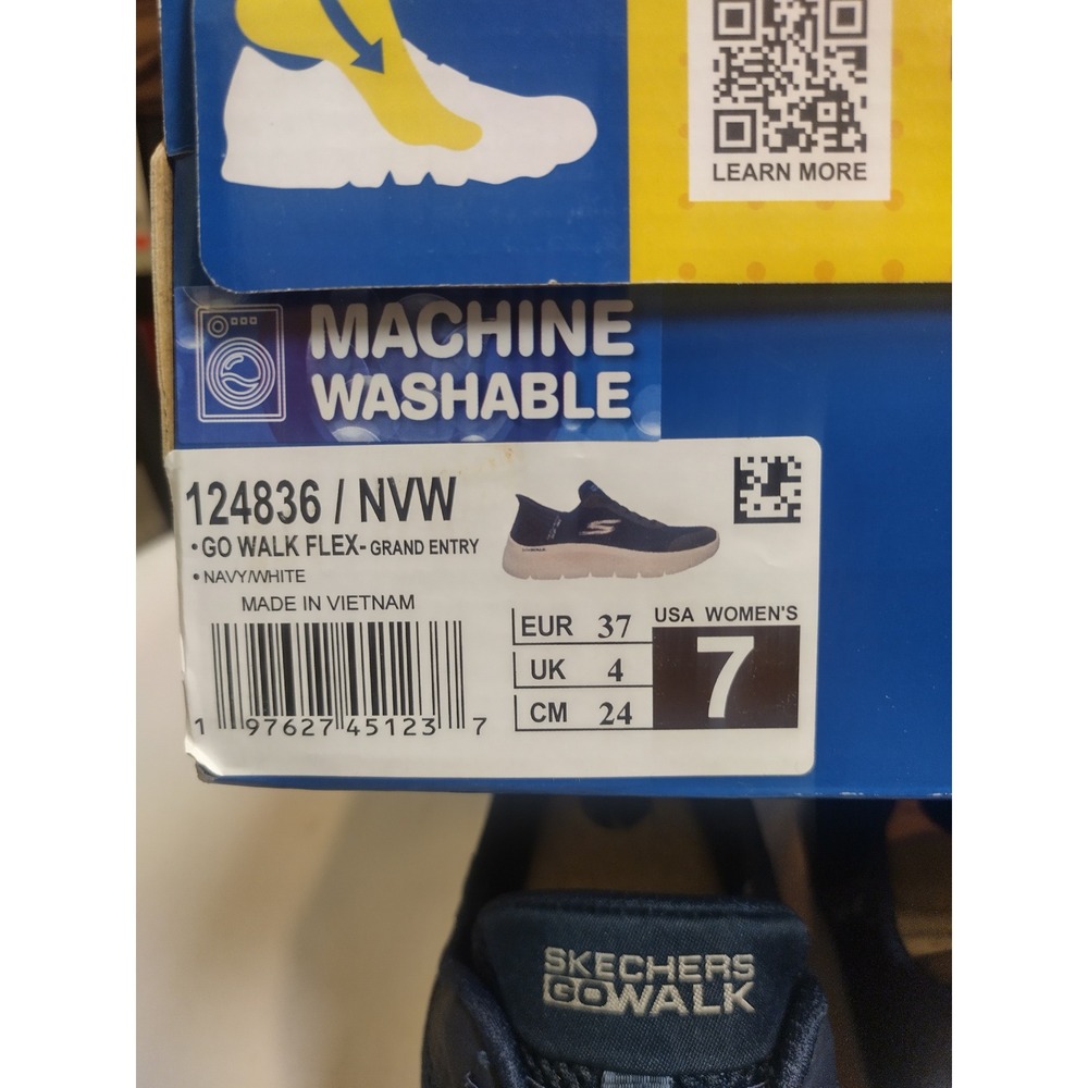 Skechers Slip-ins Go Walk Flex Grand Entry Navy White Shoes 124836 NVW Womens 7 - Picture 9 of 9